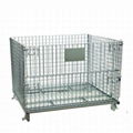 Foldable stackable heavy duty storage wire mesh container