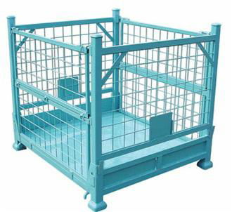 Steel mesh stillage foldable stackable wire cage