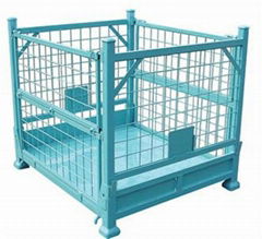 Steel mesh stillage foldable stackable wire cage