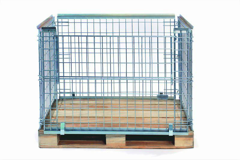 Steel stacking wire mesh cage pallet for wood pallet 2