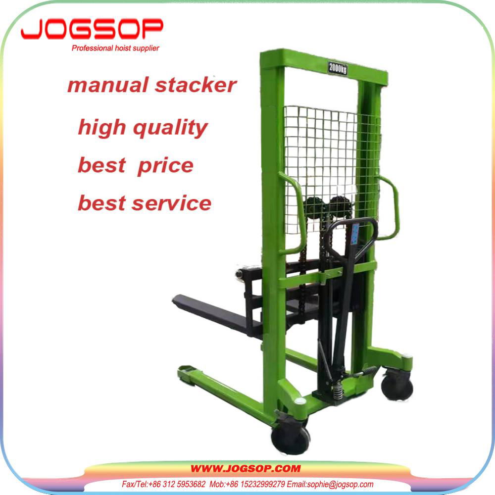 Good Manufacturer 2 Ton Manual Hydraulic Stacker with Low Price    