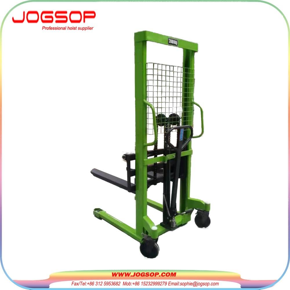 Good Manufacturer 2 Ton Manual Hydraulic Stacker with Low Price     2
