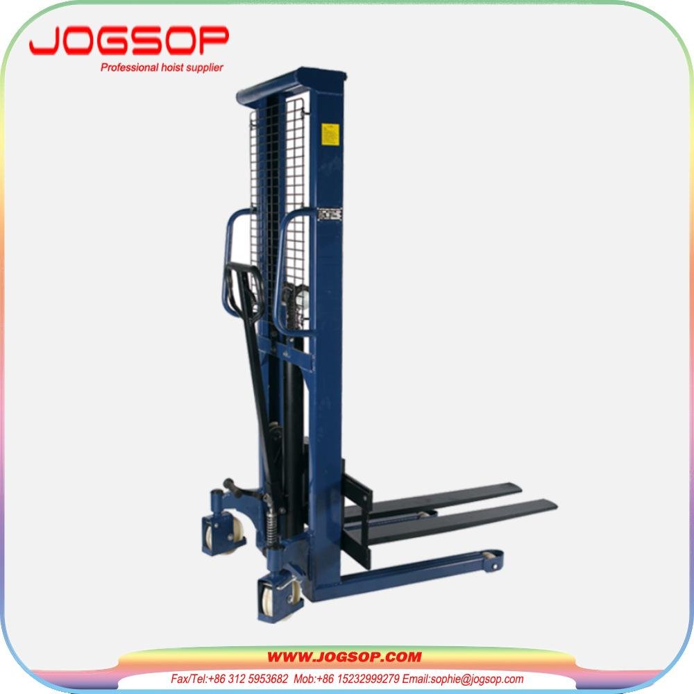 Good Manufacturer 2 Ton Manual Hydraulic Stacker with Low Price     3