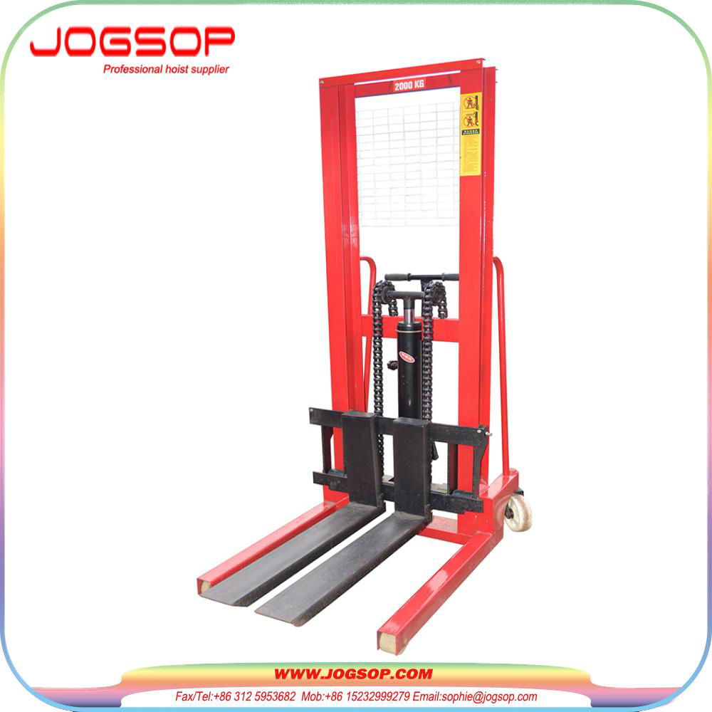 Good Manufacturer 2 Ton Manual Hydraulic Stacker with Low Price     4