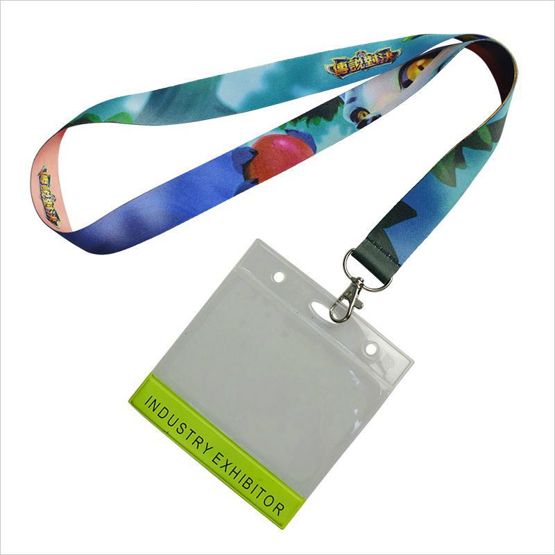 Colorful Sublimation Printed Horizontal ID Card Lanyard