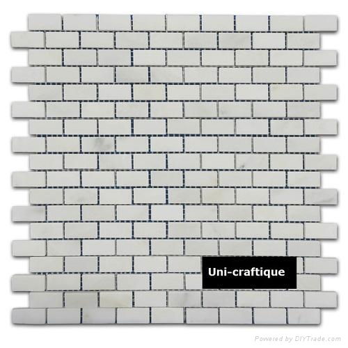 Bianco Chinana Brick marble mosaics 1