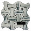 Polished Wavy shape marble mosaic tiles 1