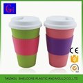 bamboo fiber coffee cup with lid and silicone 2