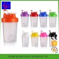 promotion 400ml plastic shaker bottle protein with handle 