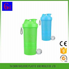3 in 1 Plastic Protein Shaker Bottle
