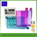 A5 Portable Memo Book Paper Bottle Flat Plastic Water Bottle 3