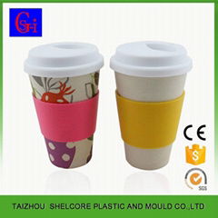 Natural envirometal friendly bamboo coffee cup with lid 