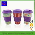 Natural envirometal friendly bamboo coffee cup with lid  5