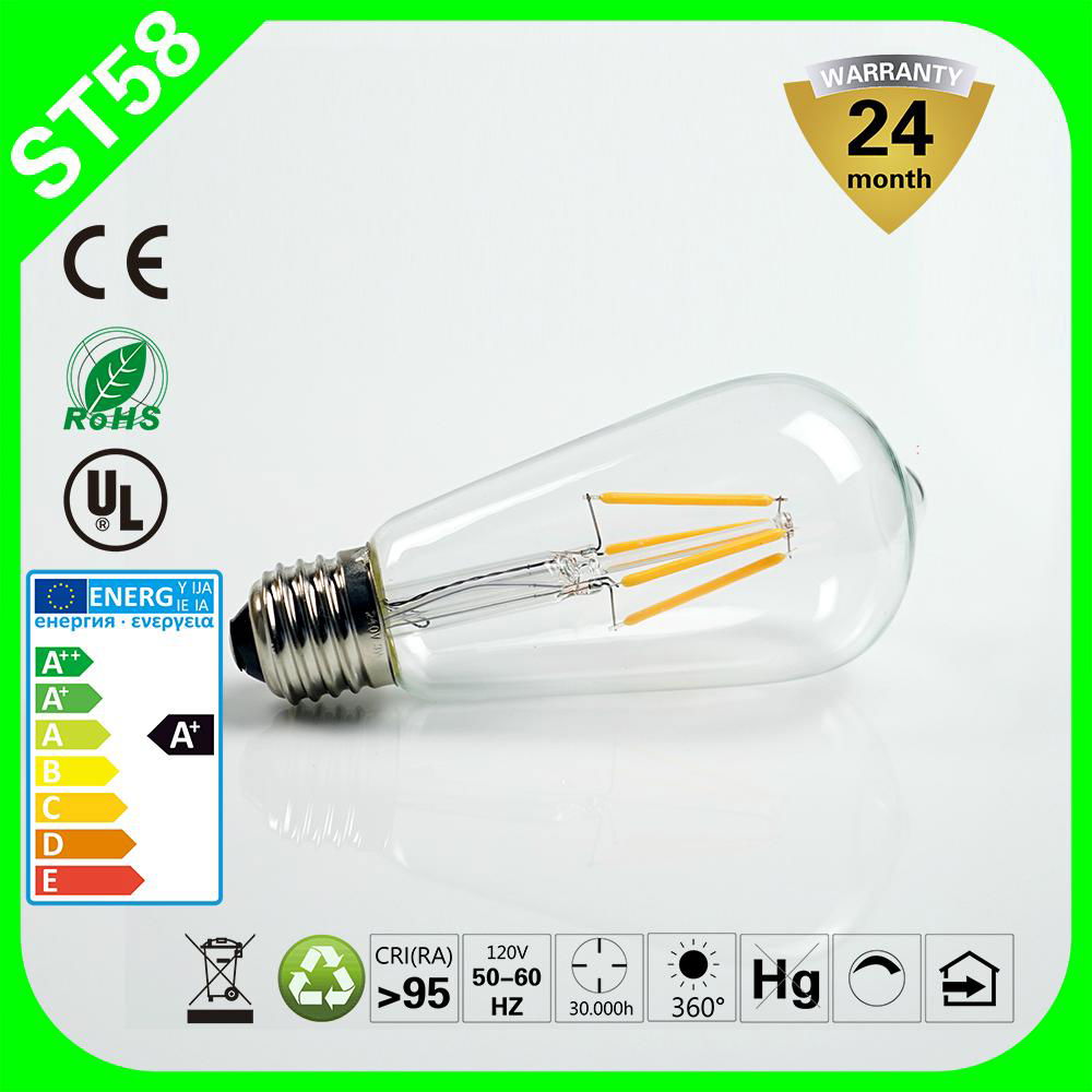 300lm 3W modern ceiling lamps St58 E27 led filament bulb 2