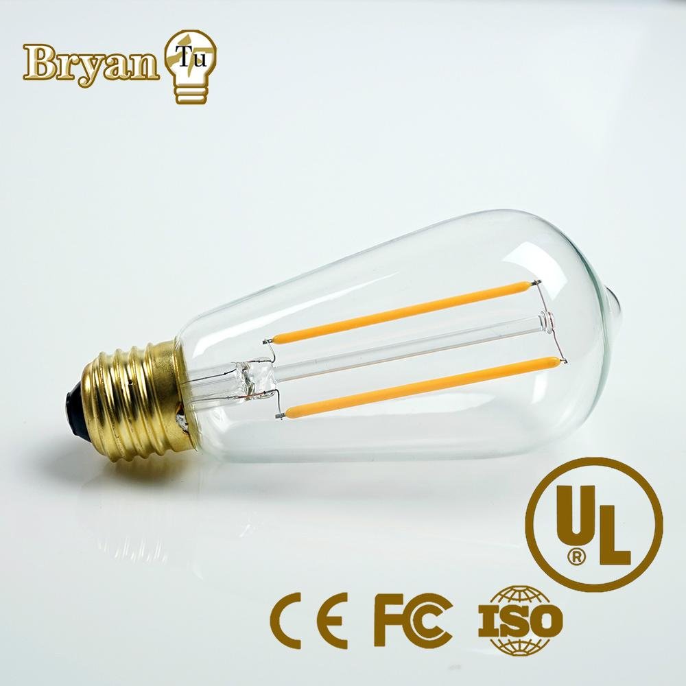 E27 180lm ceiling light lamp St64 2W led filament bulb 3