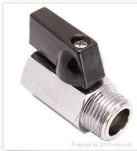 3/8" Mini Brass Ball Valve - Chrome Plated FxM NPT 2