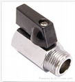 3/8" Mini Brass Ball Valve - Chrome Plated FxM NPT 2