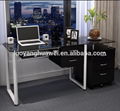 factory supply modern office table glass top