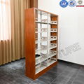 Library Office Metal Multi-level Bookcase Book Shelf 4