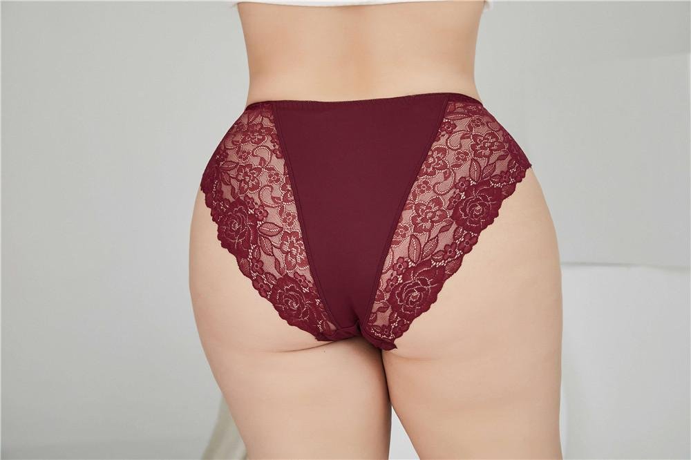 Custom Design high rise plus size women briefs fat women lace panty briefs panti 2