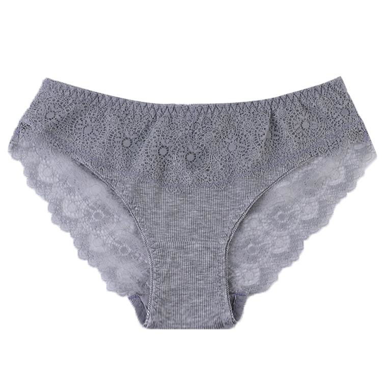 Wholesale Fancy Sexy Ladies Briefs Underwear Transparent Lace Cotton Women's Lin 3