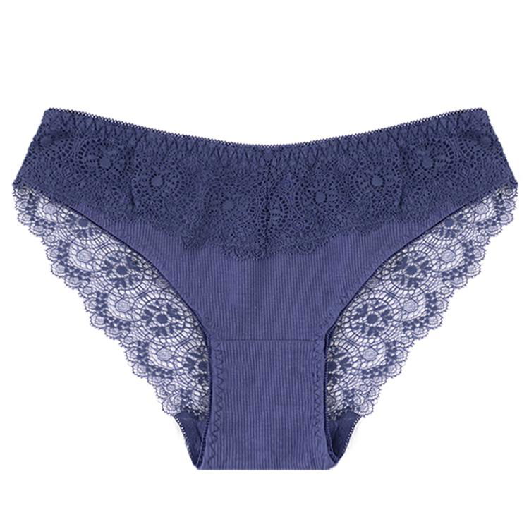Wholesale Fancy Sexy Ladies Briefs Underwear Transparent Lace Cotton Women's Lin 5