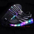 Children Wheels Roller Shoes For Girls Boys LED Light Up Roller Skate Trainers F 2