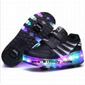 Children Wheels Roller Shoes For Girls Boys LED Light Up Roller Skate Trainers F 3