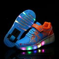 Children Wheels Roller Shoes For Girls Boys LED Light Up Roller Skate Trainers F 4