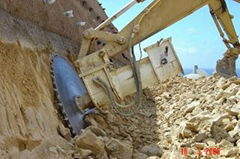 excavator rock saw stone sawing