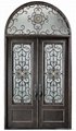 Hot Saling Hand-Crafted Arc Top Wrought Iron Doble Entry Doors 2