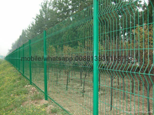 green color pvc coated backyard garden fence 2