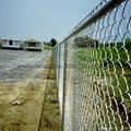green galvanized pvc coated chain link sport fence