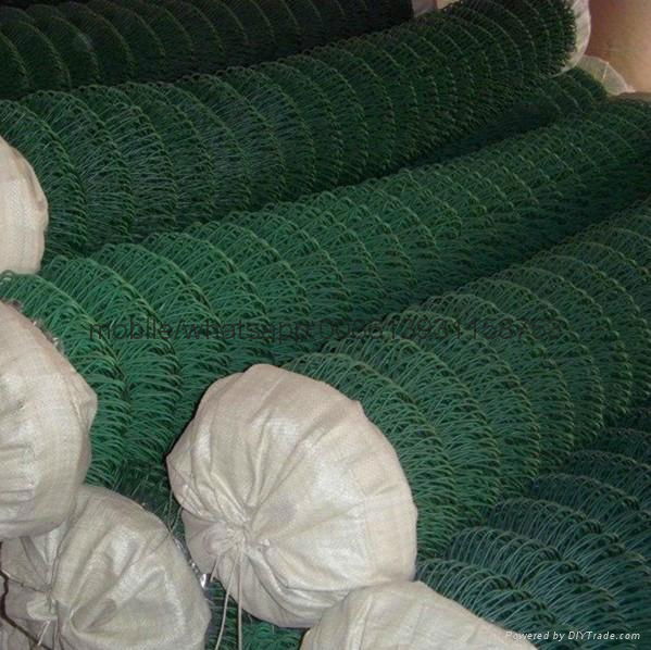 green galvanized pvc coated chain link sport fence 2