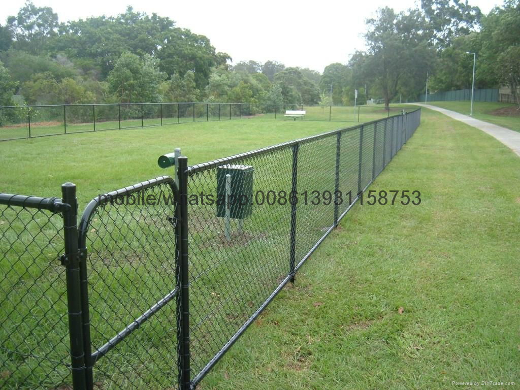 green galvanized pvc coated chain link sport fence 4