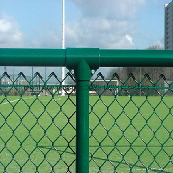 green pvc coated chain link security fence 3