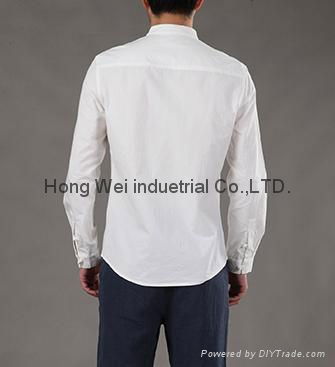 white long sleeve men's shirt chinese style  2