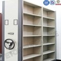 Mobile type steel school library furniture shelving with track 2