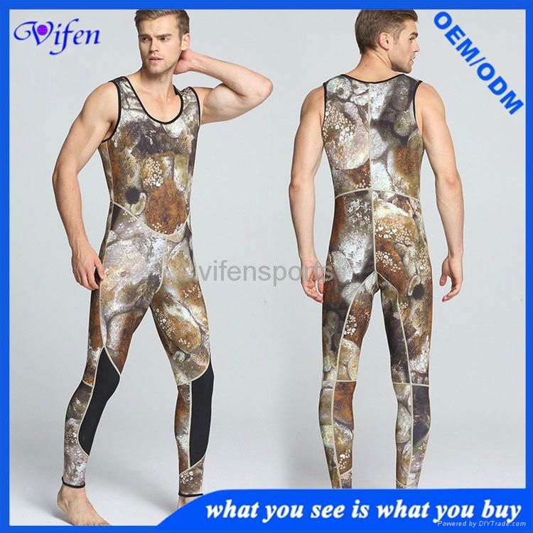 mens two piece spearfishing wetsuit 5mm camo color 4