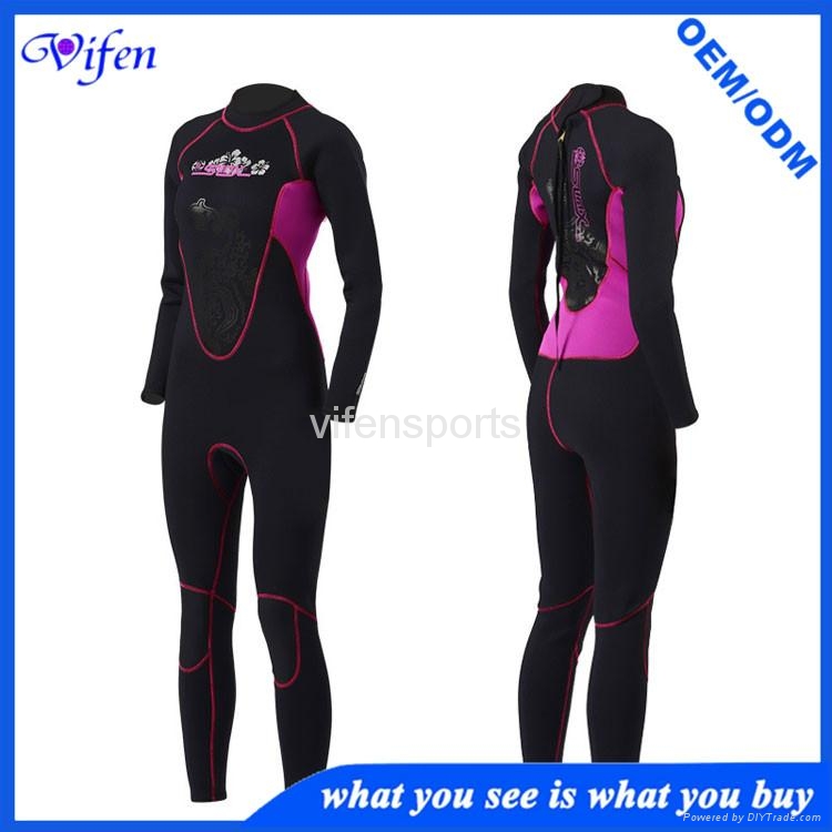Hot Women custom colored wetsuits plus size 3mm high quality wetsuit