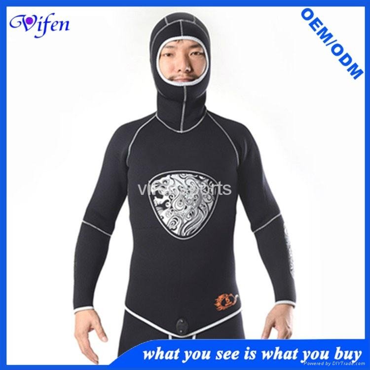 5mm SCR Neoprene surfing spearfishing suit mens wetsuits two pieces glued blind  2