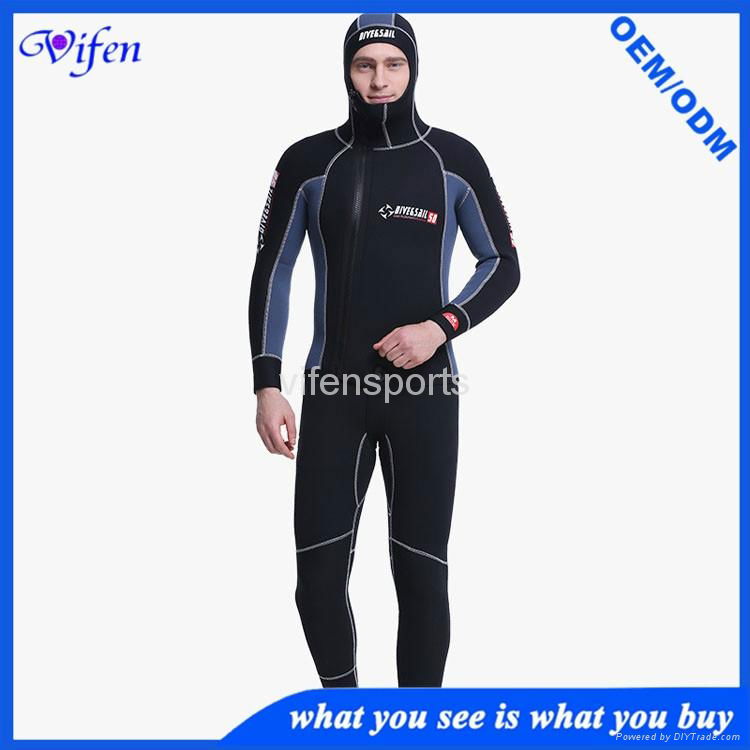 mens 5mm two piece SCR wetsuit scuba suit mercerized cloth best quality 3