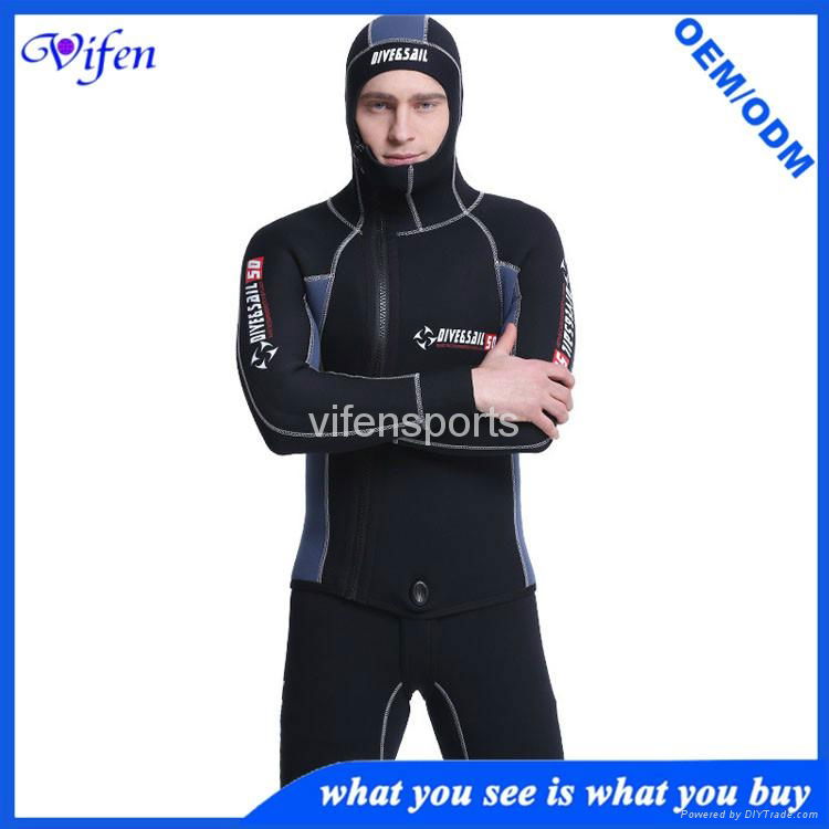 mens 5mm two piece SCR wetsuit scuba suit mercerized cloth best quality 4