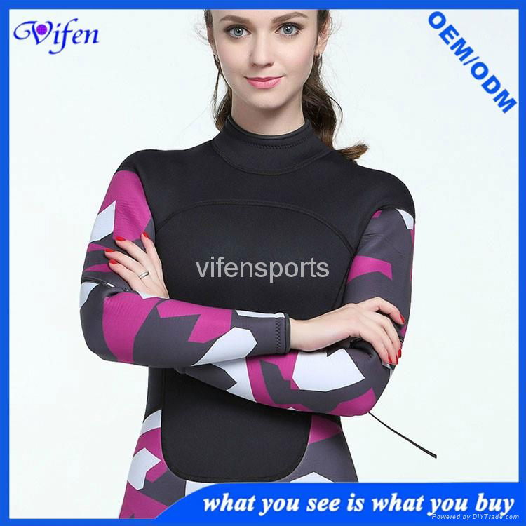 2018 newly design purple color 3mm women full wetsuit surfing wetsuit on sale 5