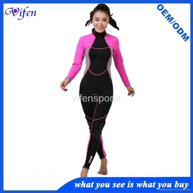 manufacturer neoprene rubber suit women wetsuits scuba back zipper fashion pink  3
