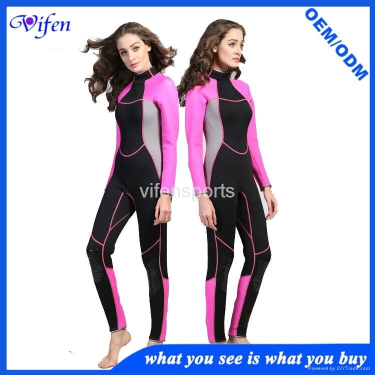manufacturer neoprene rubber suit women wetsuits scuba back zipper fashion pink 