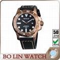  Luxury branded men's watch with dome glass,Diver Bronze watch with super lumino 1