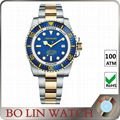 Fashionable patterns luxury mens stainless steel strap wrist watch