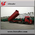 Hot sale U type or Rectangle type hydraulic lifting dump tipper semi trailers 4