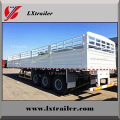 Tri-axle 12 wheels cargo transport dropside trailer fence semi-trailer